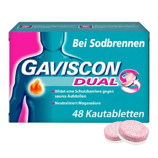 GAVISCON Dual 250mg/106,5mg/187,5mg Kautabletten 48 St