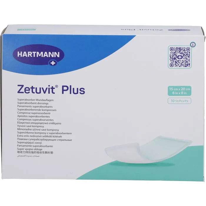 ZETUVIT Plus extrastarke Saugkompr.steril 15x20 cm 10 St