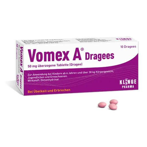 VOMEX A Dragees 50 mg überzogene Tabletten 10 St