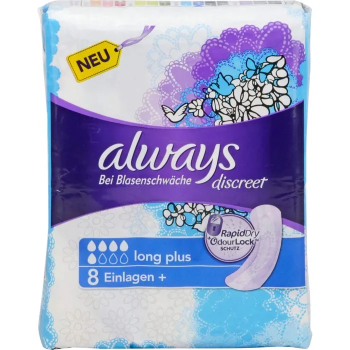 ALWAYS discreet Inkontinenz Einl.long plus 8 St