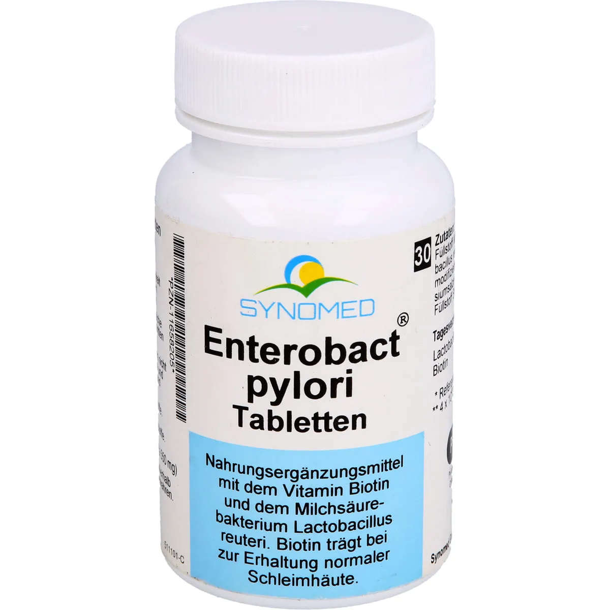 SYNOMED Enterobact pylori Tabletten mit dem Vitamin Biotin und dem Milchsäurebakterium Lactobacillus reuteri, 30 St. Tabletten
