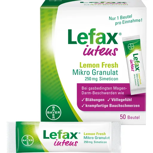 LEFAX intens Lemon Fresh Mikro Granul.250 mg Sim. 50 St