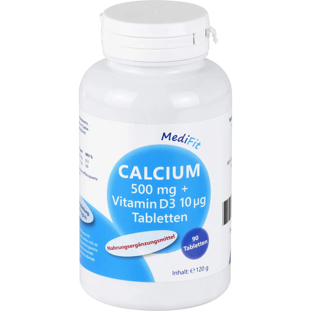 MediFit Calcium 500 mg + Vitamin D3 10ug Tabletten, 90 St. Tabletten