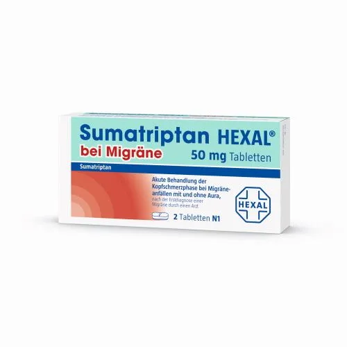 SUMATRIPTAN HEXAL bei Migräne 50 mg Tabletten 2 St