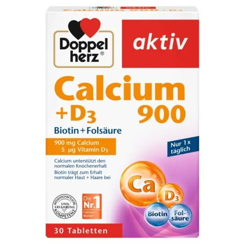 DOPPELHERZ Calcium 900+D3 Tabletten 30 St