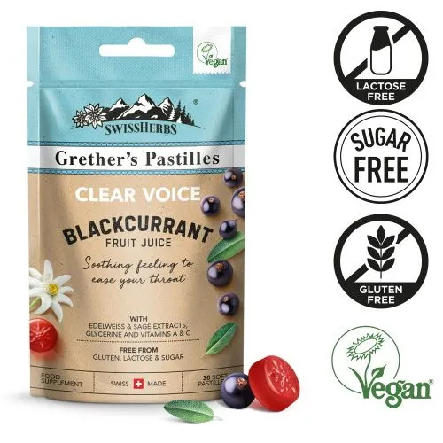 GRETHERS SWISSHERBS Clear Voice blackcurrant 45 g