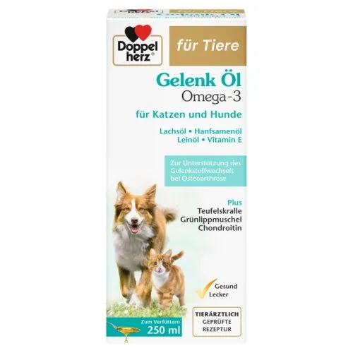 DOPPELHERZ für Tiere Gelenk Öl f.Hunde/Katzen 250 ml