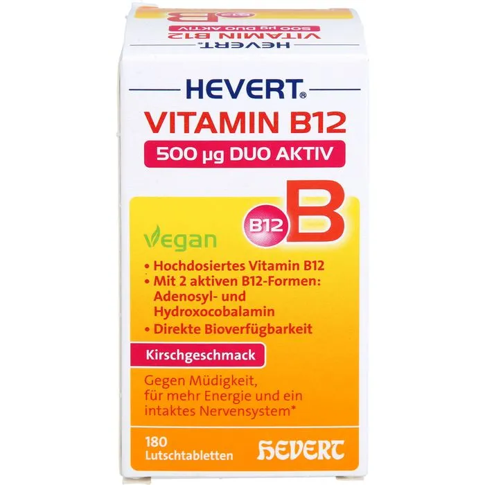 VITAMIN B12 HEVERT 500 μg Duo Aktiv Lutschtabl. 180 Stück