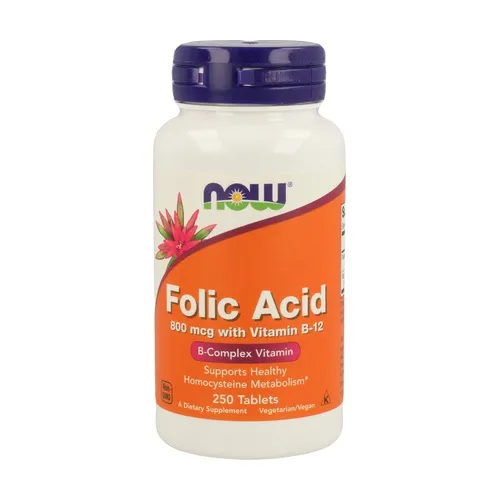 NOW Foods Folsäure 800 mcg + Vitamin B12 25 mcg
