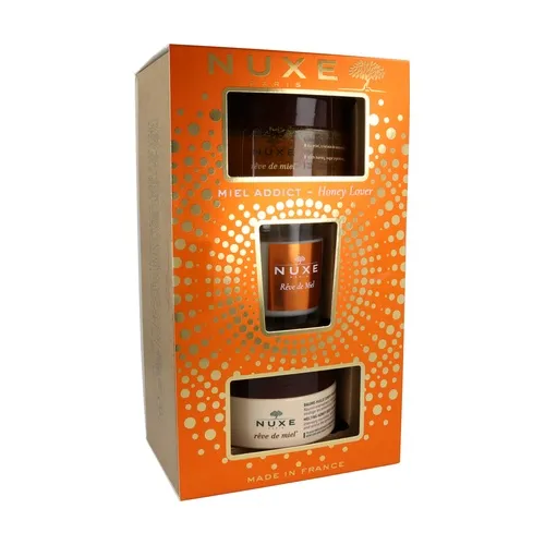 Nuxe Honey Addict Chest Scrub, Körperöl + Honigkerze