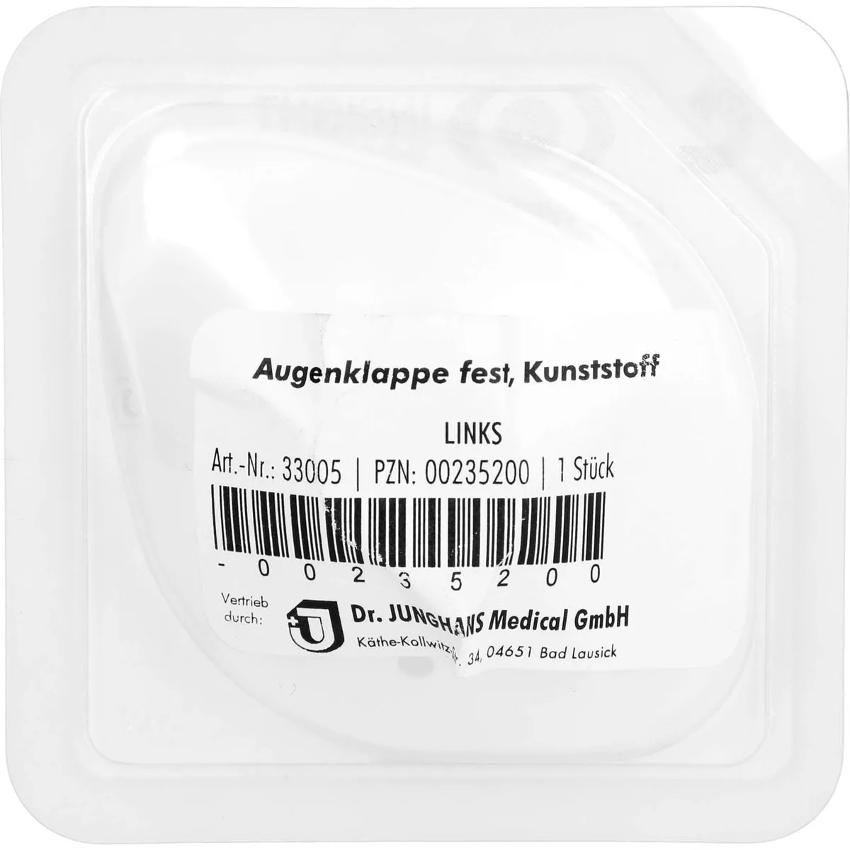 Dr. Junghans Augenklappe Kunststoff links, 1 St. Augenklappe