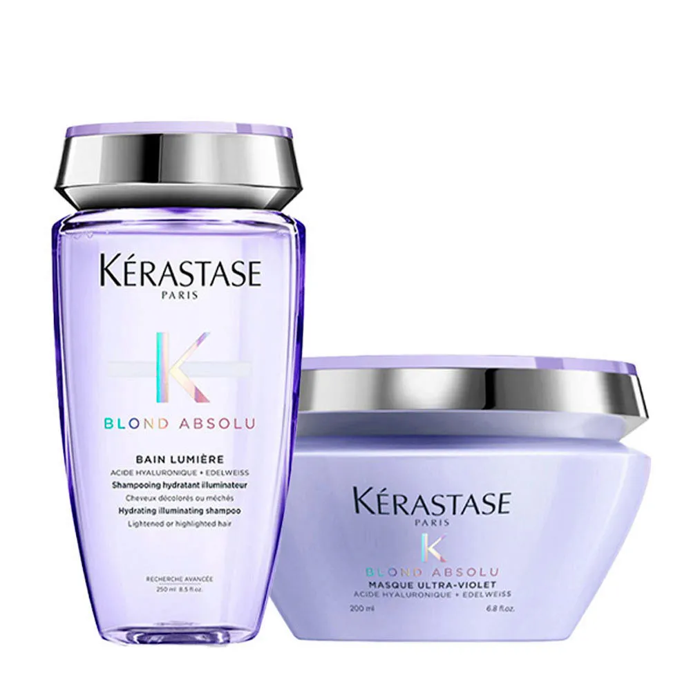 Kerastase Blond Absolu Bain Lumière 250ml Masque Ultra Violet 200ml