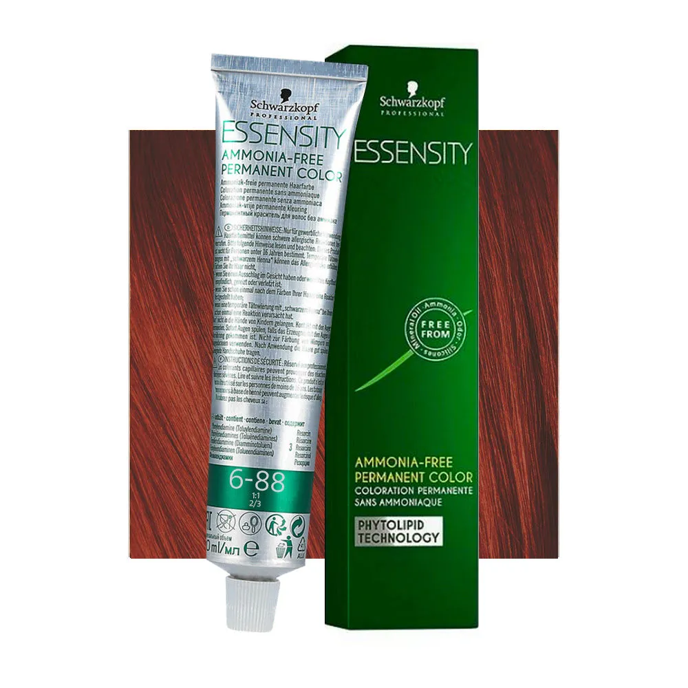 Schwarzkopf Essensity 6-88 Dunkelblond Extrarot 60ml - dauerhafte Färbung frei von Ammoniak