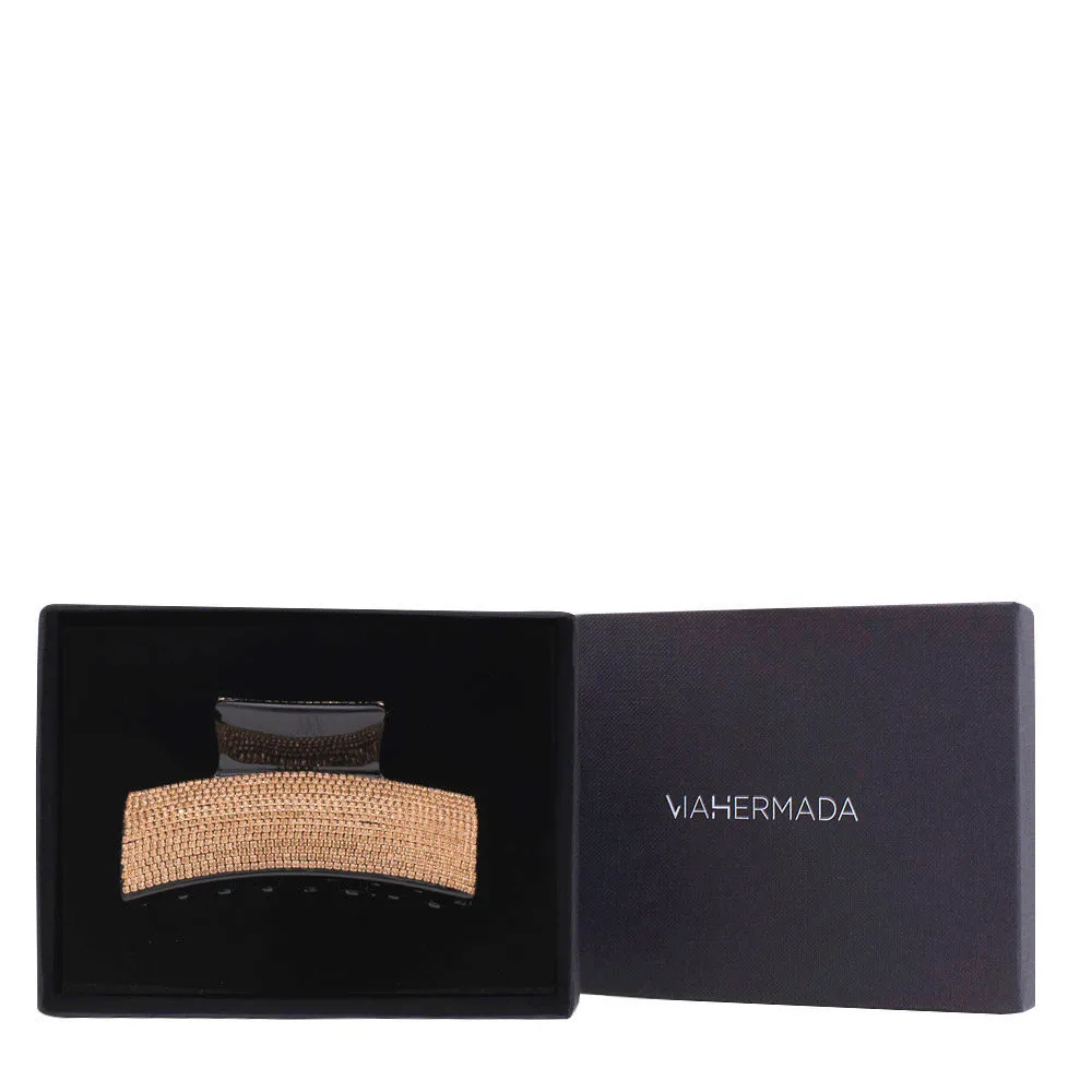VIAHERMADA Elegante Haarspange mit Bernstein Strass