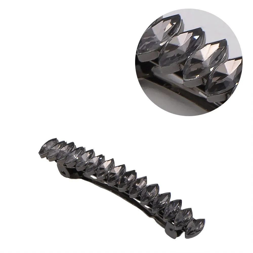 VIAHERMADA Schwarze Haarspange mit Kristallen