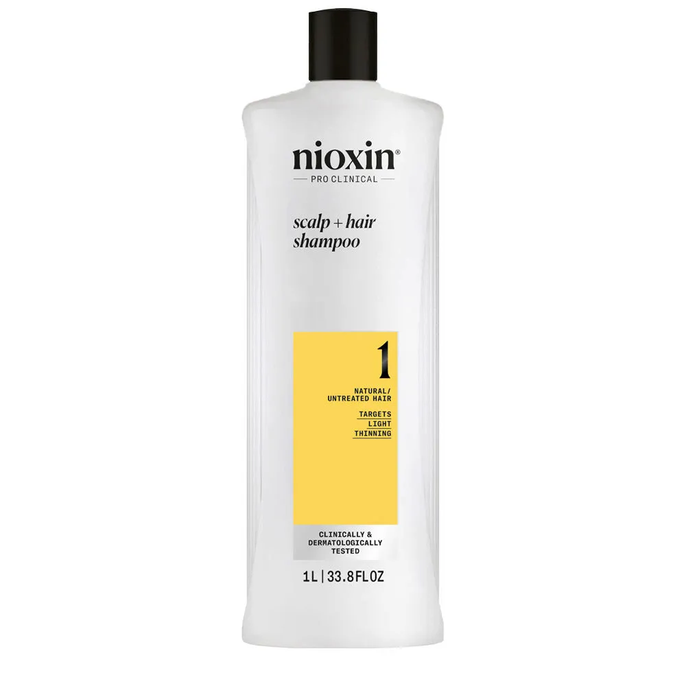 Nioxin Sistema 1 Scalp + Hair Shampoo 1000ml - Shampoo für dünner werdendes Naturhaar