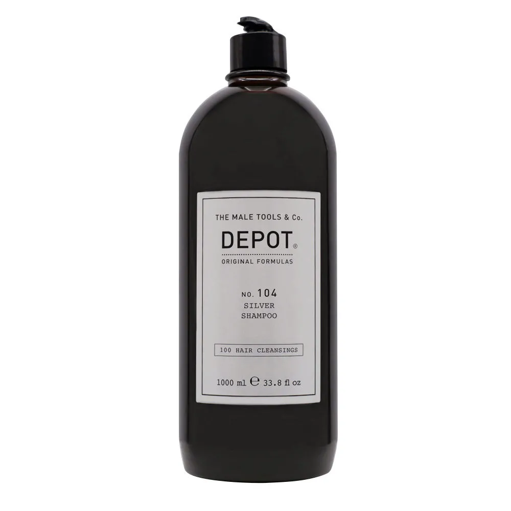 Depot Hair Cleansing No. 104 Silver Shampoo 1000ml - Shampoo für blondes, graues und weißes Haar