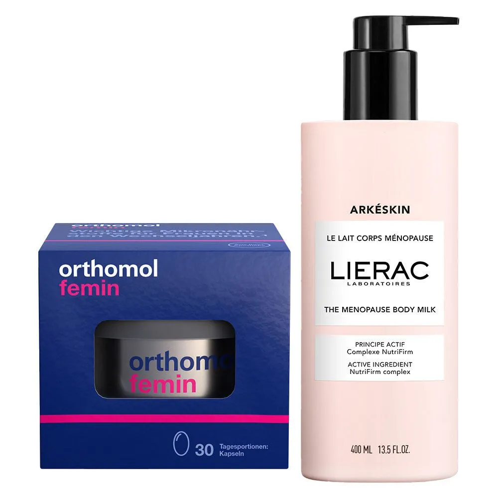 Orthomol Femin + LIERAC ARKESKIN Die Menopause Körpermilch