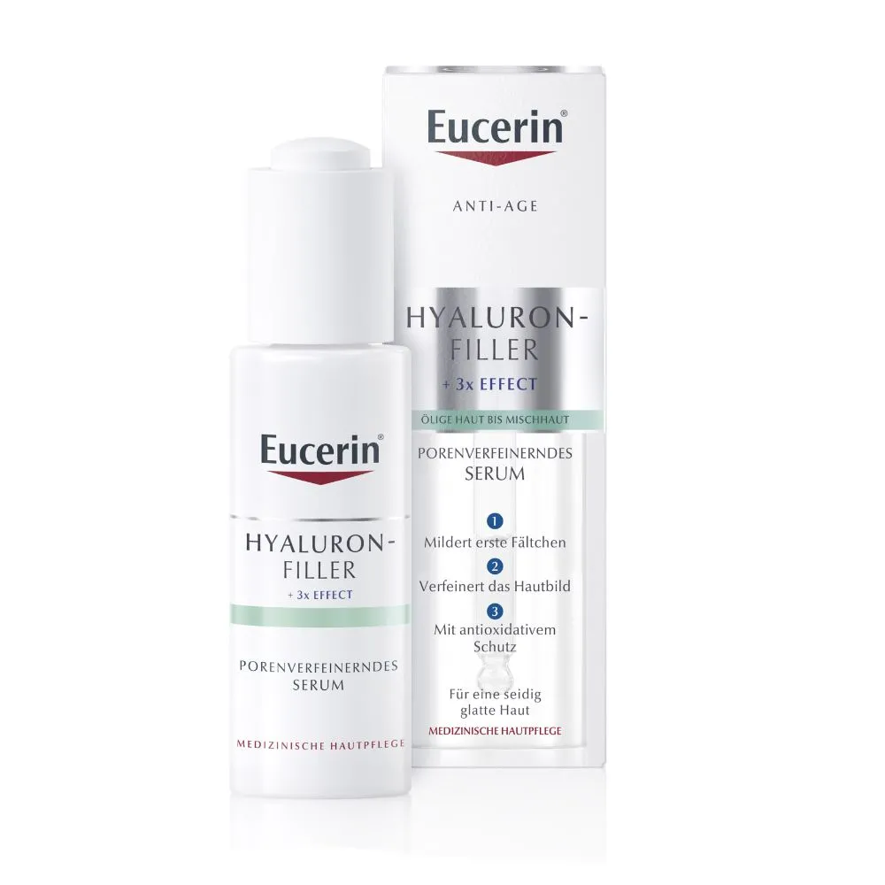 Eucerin® Hyaluron-Filler Porenverfeinerndes Serum – ultraleichtes Hyaluron Serum zur Faltenbehandlung mit Antioxidantien - Jetzt 20% Rabatt mit dem Code "eucerin20"*