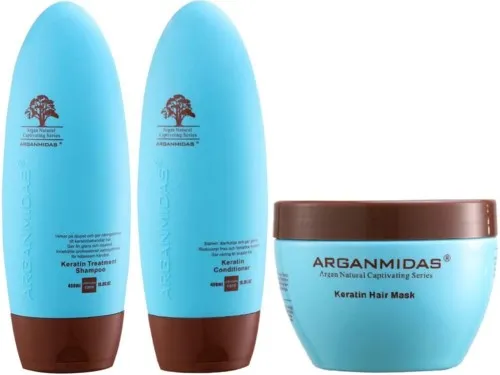 Arganmidas Keratin Treatment Bundle Shampoo 450 ml & Conditioner 450 ml & Mask 300 ml