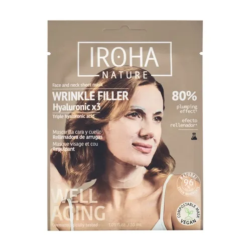 Iroha Nature Aufpolsternde Anti-Aging-Gesichtsmaske mit dreifacher Hyaluronsäure