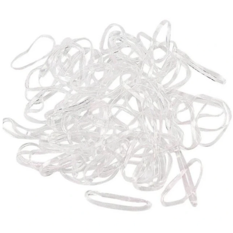 Beauty Flow Silicone Elastics 400 Pieces - Clear