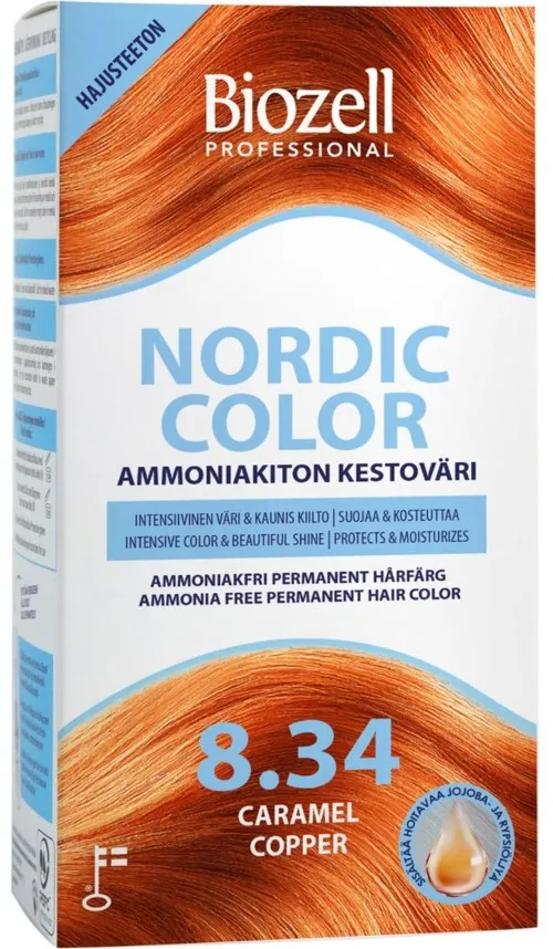 Biozell Nordic Color Permanent Hair Color Caramel Copper 8.34