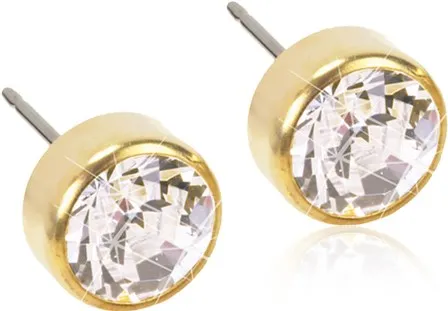 Blomdahl Golden Titanium Crystal Bezel 3 mm