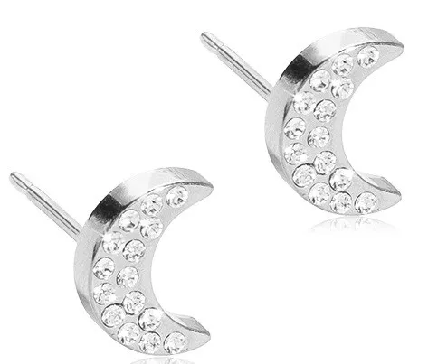 Blomdahl Earrings Brilliance Moon 8 mm Crystal