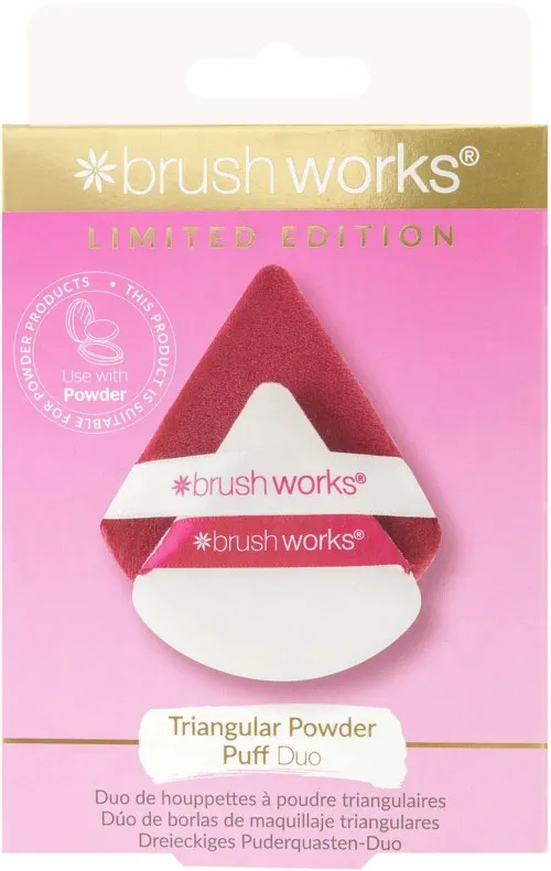Brushworks Limited Edition Triangular Powder Puff Duo