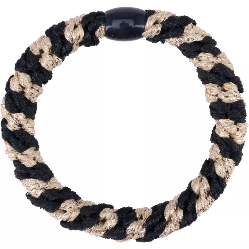 By Stær BRAIDED Hairtie - Multi Black/Gold Glitter