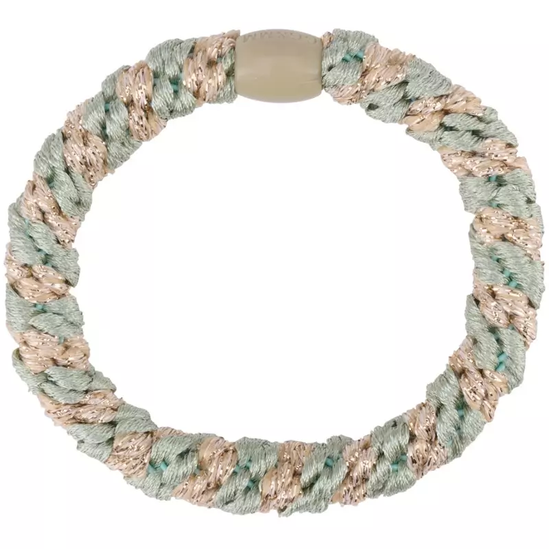 By Stær BRAIDED Hairtie - Multi Green/Gold Glitter