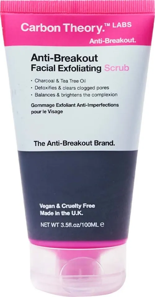 Carbon Theory Anti Breakout Charcoal & Tea Tree Oil Breakout Control Facial Exfoliating Scrub 100 ml
