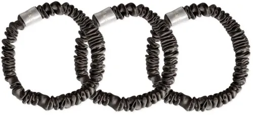 Cloud & Glow  Silk Scrunchies 1 cm Charcoal