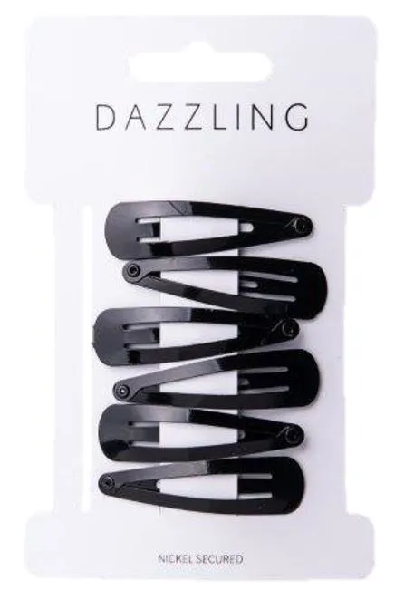 Dazzling Hår 6-pack svarta hårspännen