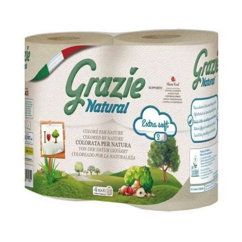 Grazie Natural Toilettenpapier 4 Rollen mit 3 Lagen