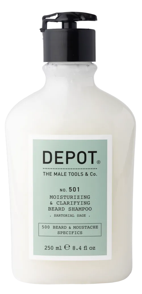 DEPOT MALE TOOLS No. 501 Moisturizing & Clarifying Beard Shampoo Sartorial Sage 250 ml