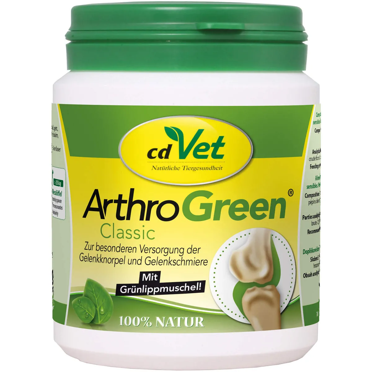Cd Vet ArthroGreen Classic Futterergänzung zur besonderen Versorgung der Gelenkknorpel und Gelenkschmiere, 70 g Pulver