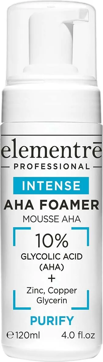 elementrē Aha Foamer Intense Cleanser 10% Alpha Hydroxy Acid 120 ml