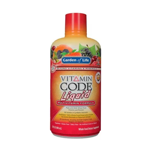 Garden of Life Vitamin Code flüssiges Multivitamin, Fruchtpunsch