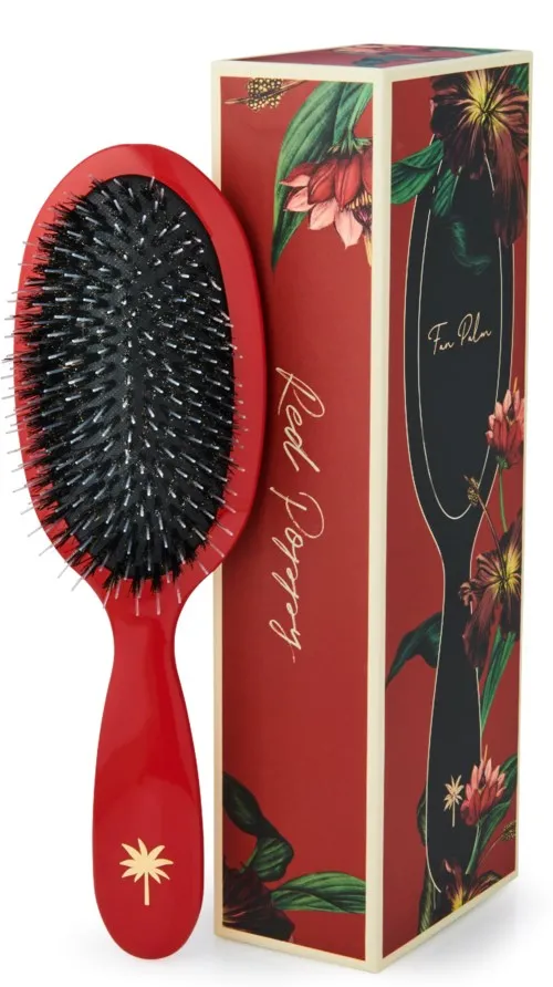 Fan Palm Medium Red Poppy Brush