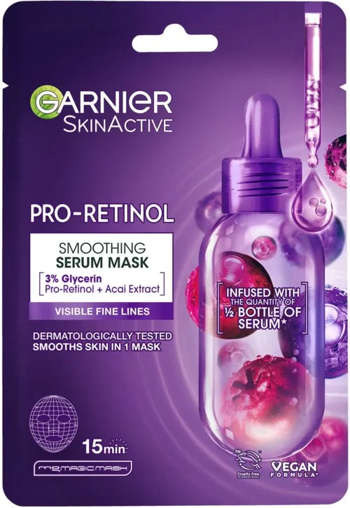 Garnier SkinActive Pro-Retinol Smoothing Serum Sheet Mask For All Skin Types 22 g