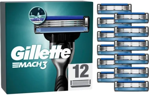 Gillette Mach3 Razor blades for men 12 count