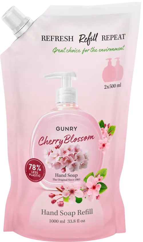 Gunry Refill Hand Soap Orig Cherry Blossom 1000 ml