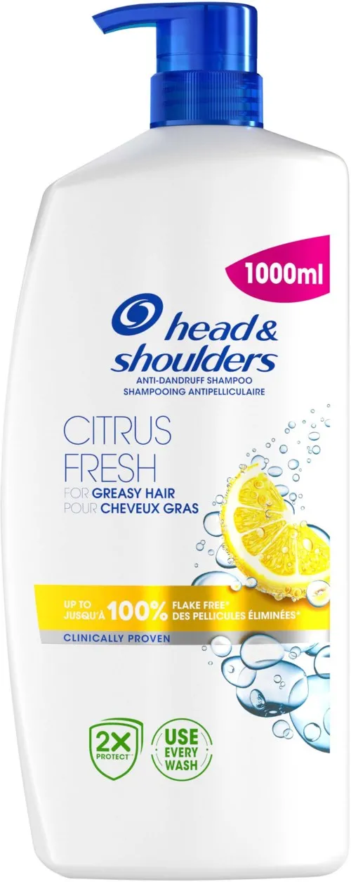 Head & Shoulders Citrus Fresh Anti Dandruff Shampoo for Greasy Hair Pump 1000 ml