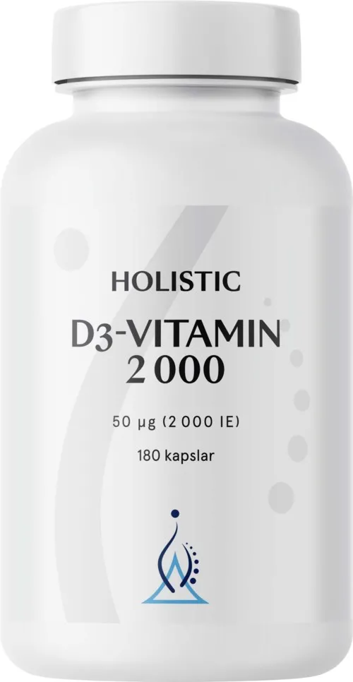 Holistic D3-vitamin 2000IE (50 µg) 90 vegetabiliska kapslar 180 St.