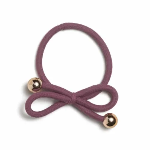 Ia Bon Hair Tie With Gold Bead Mauve