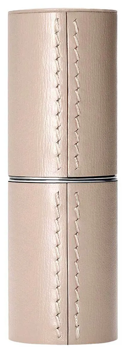 Refillable Fine Leather Lipstick Case Beige
