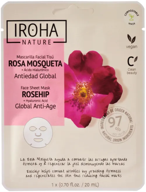 IROHA NATURE Anti-Age Rosehip Face Sheet Mask