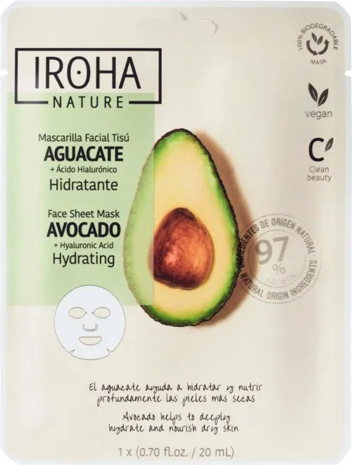 IROHA NATURE Hydrating Avocado Face Sheet Mask